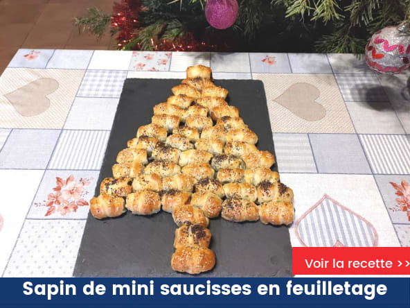 Sapin de mini saucisses en feuilletage